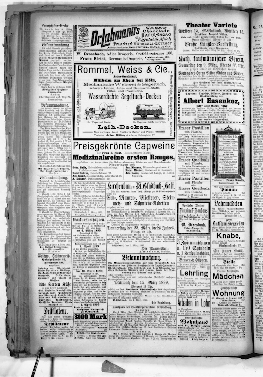 AUNDE_Kap_04_02_Gruendung_1899_Gladbacher_Volkszeitung_Originalseite_bear
